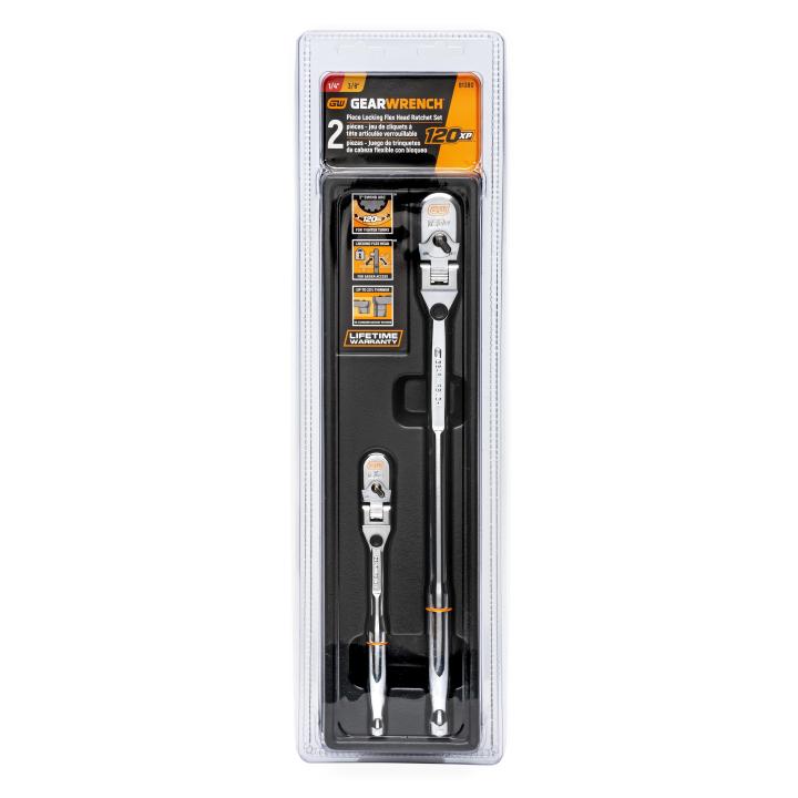 GearWrench 81380 2 piece locking flex head ratchet set