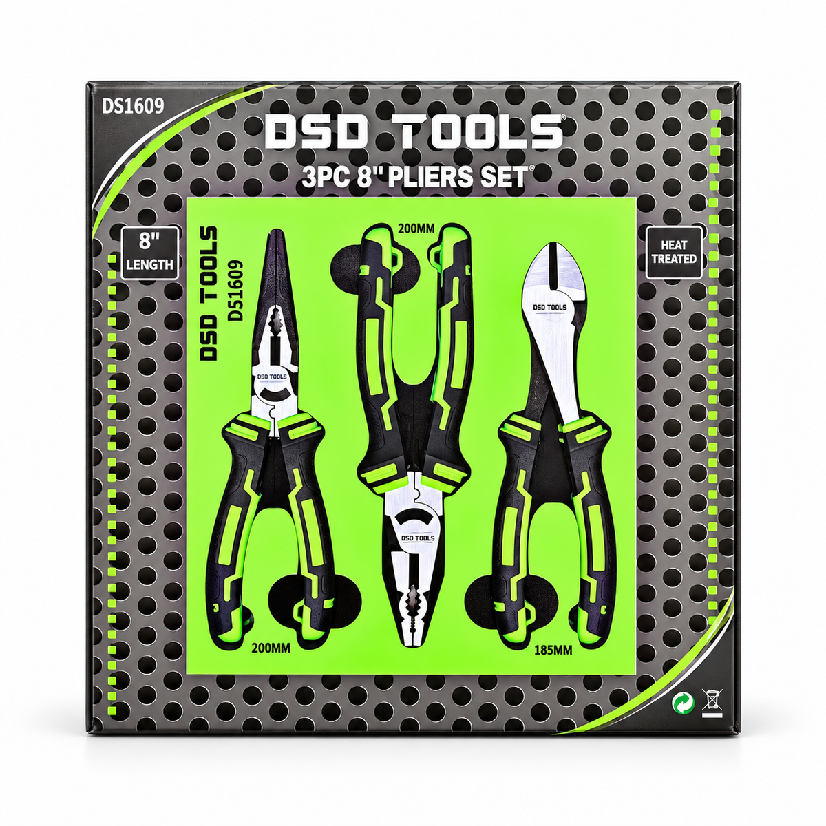 3PC HEAVY DUTY 8″ FINISH PLIERS SET