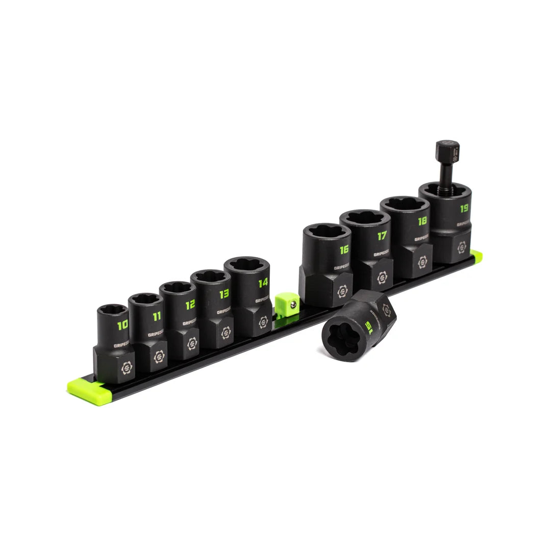 GripEdge 10PC 3/8" Drive Metric Socket Extractor Set 10–19mm