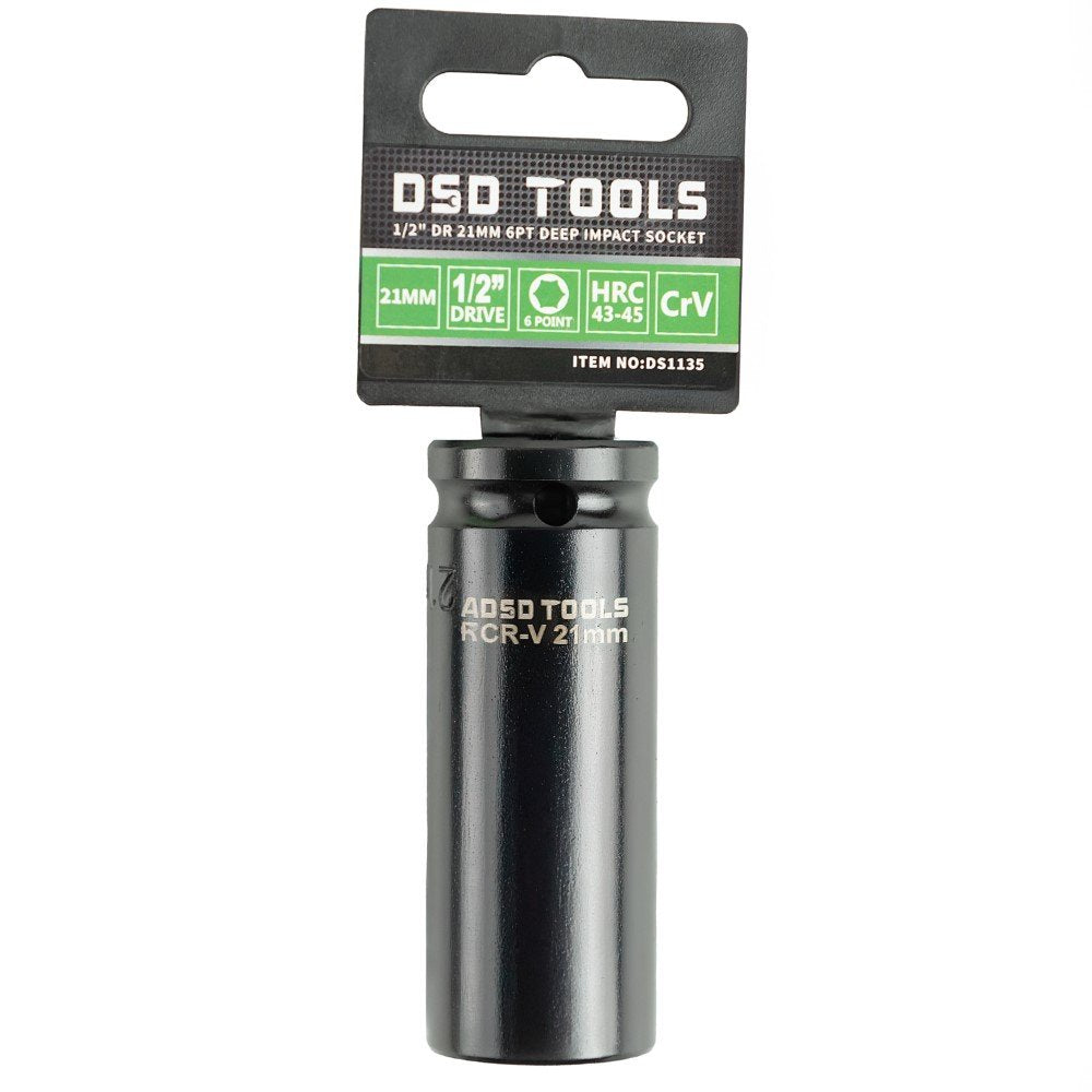 DSD TOOLS 1/2 DR 21MM 6PT DEEP IMPACT SOCKET DS1135 image 0
