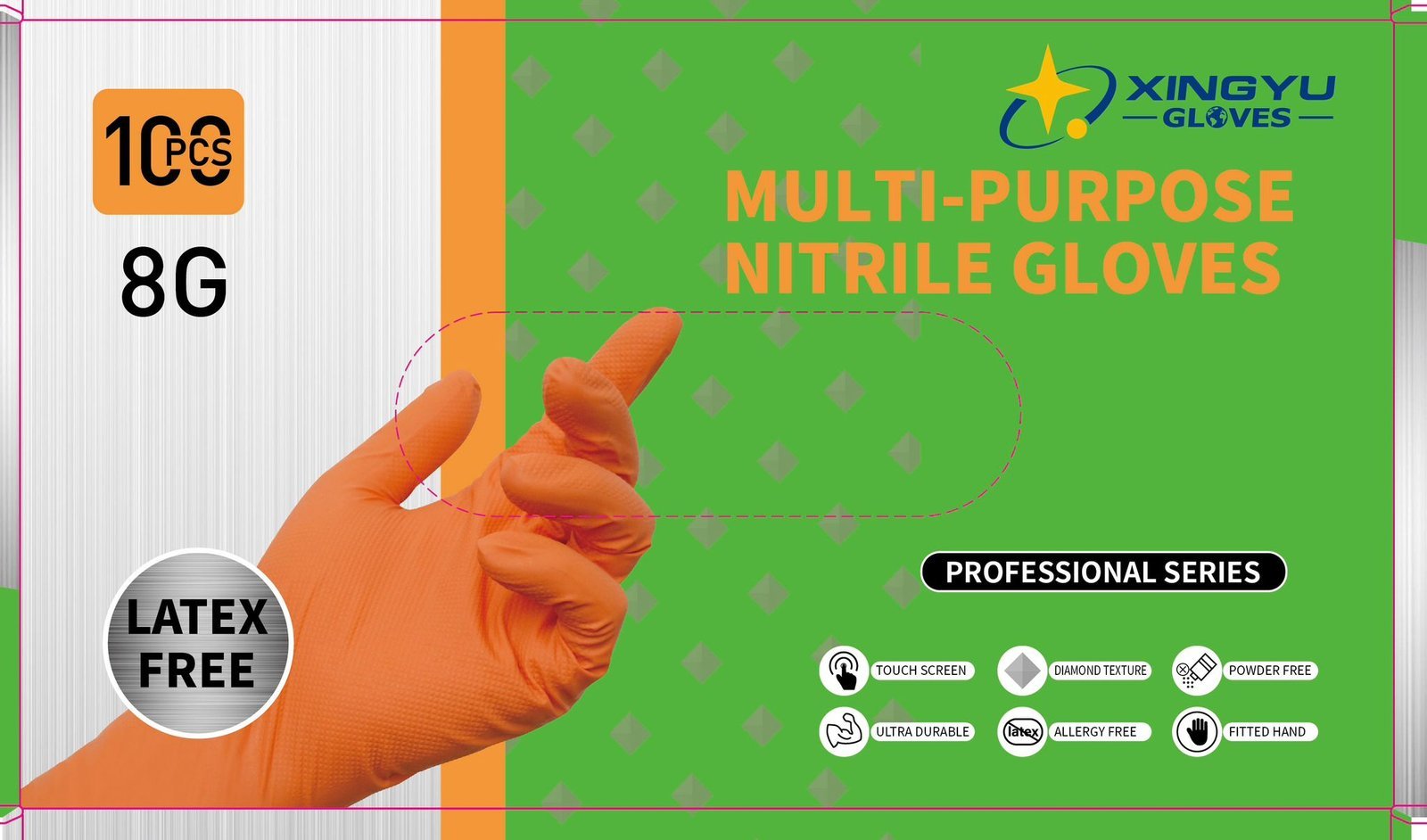 ORANGE NITRILE GLOVES 1000PC PER CARTON SIZE XL IF4003 image 2