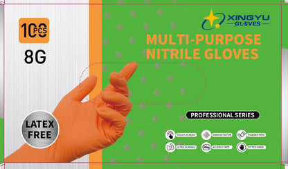 ORANGE NITRILE GLOVES 1000PC PER CARTON SIZE XL IF4003 image 2