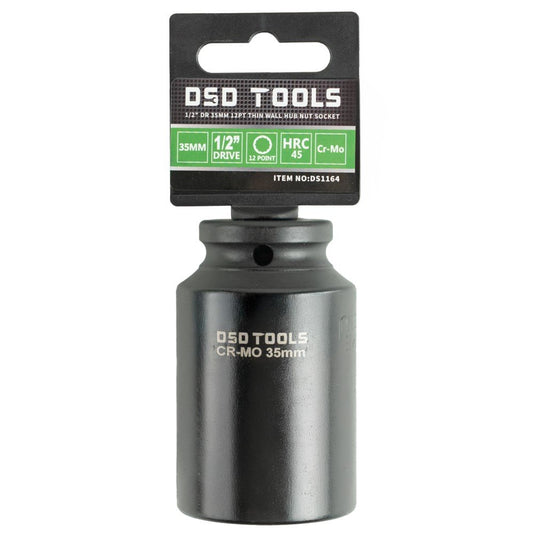 DSD TOOLS 1/2 DR 35MM 12PT THIN WALL HUB NUT SOCKET  DS1164 image 0