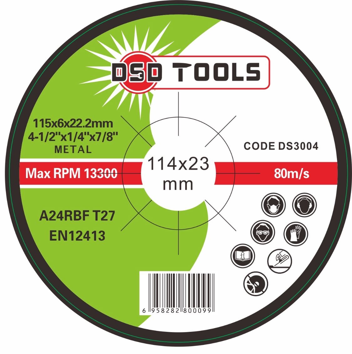 DSD TOOLS GRINDING DISC FOR METAL 115 X 6.0 X 22.2MM - 20 X PACKS OF 5 DS3004 image 0