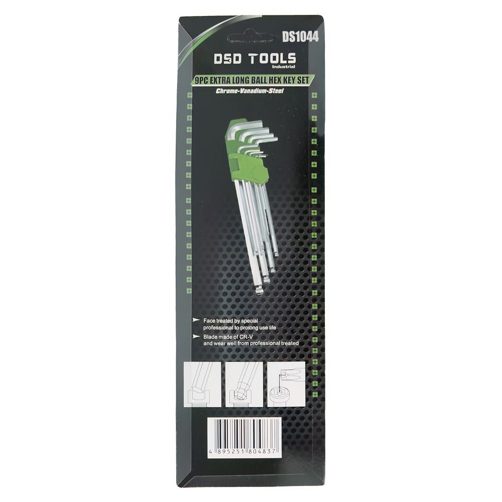 DSD TOOLS 9PC EXTRA LONG BALL HEX KEY SET DS1044 image 3