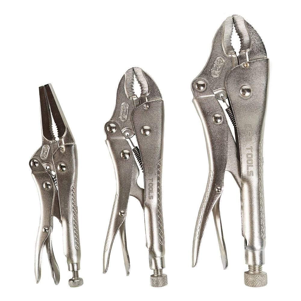 DSD TOOLS 3PC LOCKING PLIERS SET WITH RIBBED HANDLES DS1270 image 0