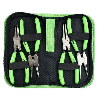 DSD TOOLS 4PC 7" NI-FE FINISH CIRCLIP PLIERS SET IN ZIP CASE DS1276 image 0