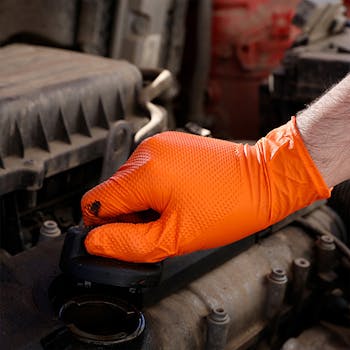 ORANGE NITRILE GLOVES 50PC PER BOX