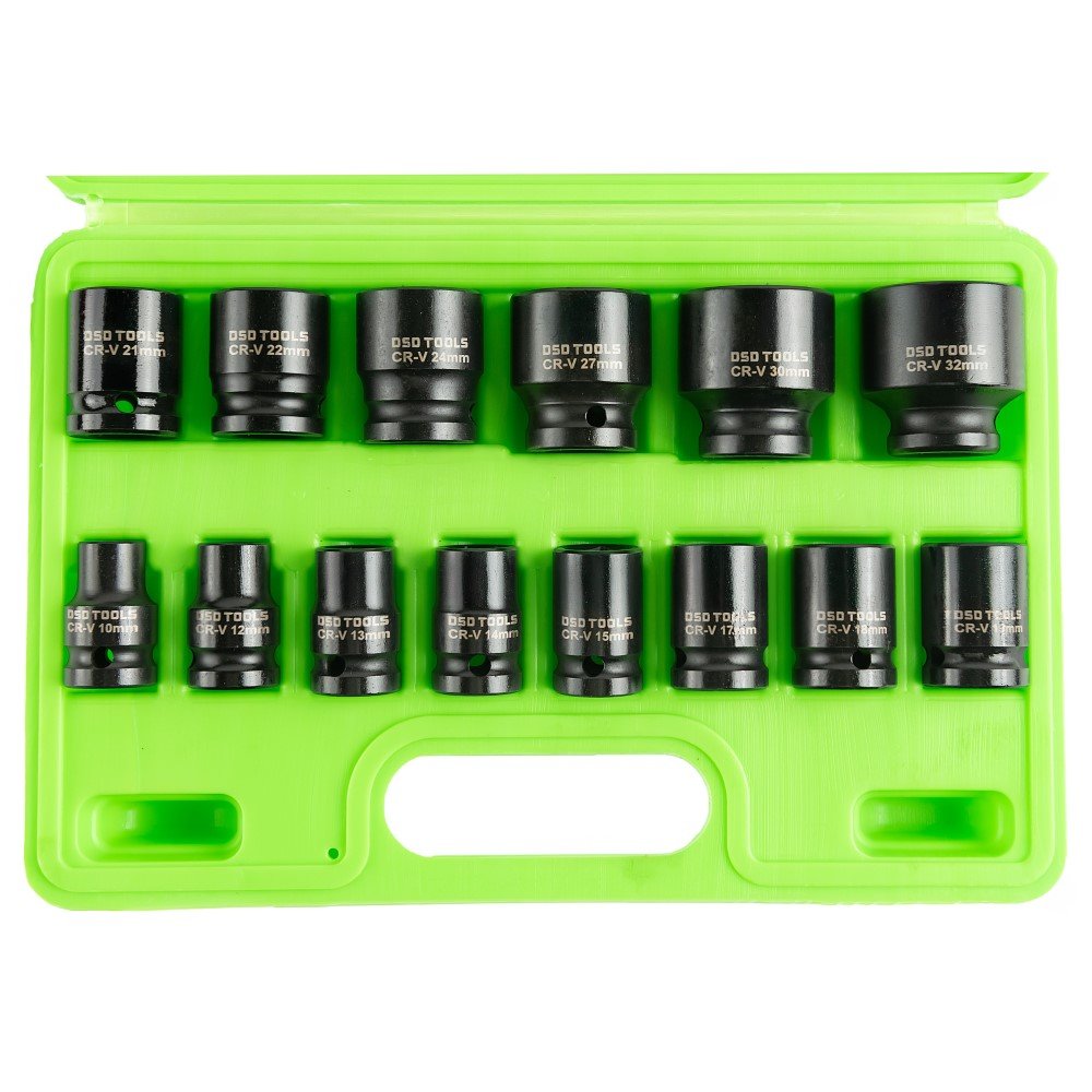 DSD TOOLS 14PC 1/2 DR 6PT SHALLOW IMPACT SOCKRT METRIC DS1115 image 2