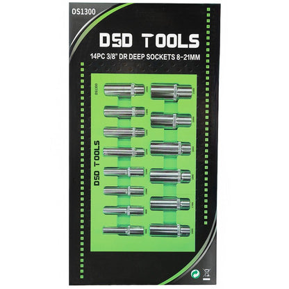DSD TOOLS 14PC 3/8" DR DEEP SOCKETS 8-21MM DS1300 image 1