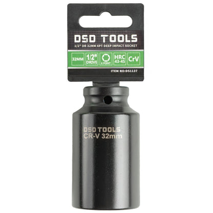 DSD TOOLS 1/2 DR 32MM 6PT DEEP IMPACT SOCKET DS1137 image 0
