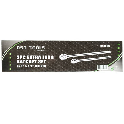 DSD TOOLS 2PC EXTRA LONG RATCHET SET 3/8" &amp; 1/2" DRIVES DS1086 image 5