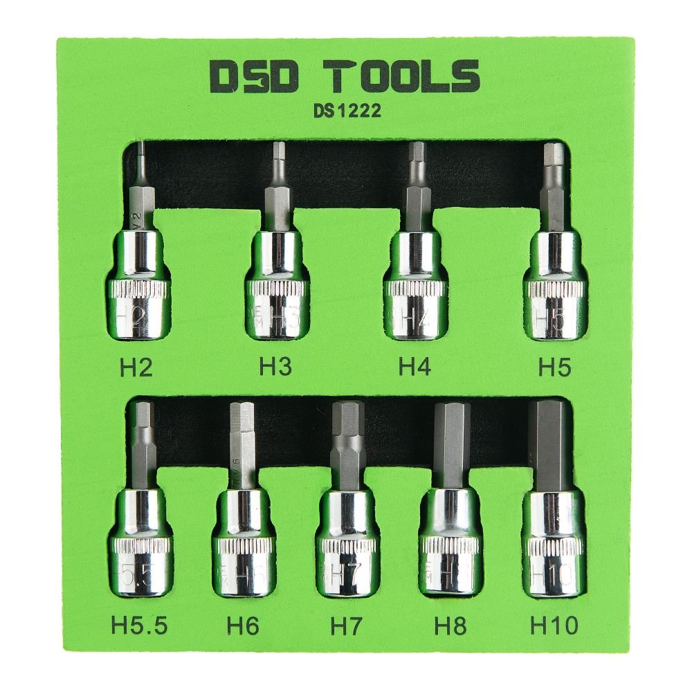 DSD TOOLS 9PC 3/8" DR HEX BIT SOCKETS DS1222 image 0