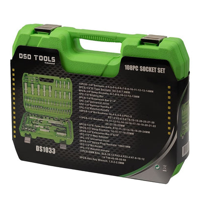 DSD TOOLS 108PC 1/4 &amp; 1/2 DR METRIC SUPER LOCK SOCKET SET DS1033 image 5