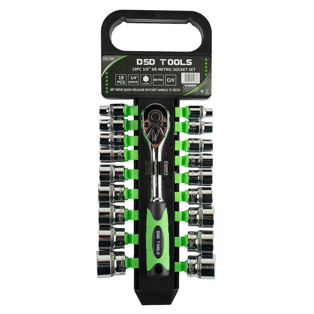 DSD TOOLS 19PC 3/8" DR SOCKET SET METRIC 6-24MM 6PT DS1339 image 0