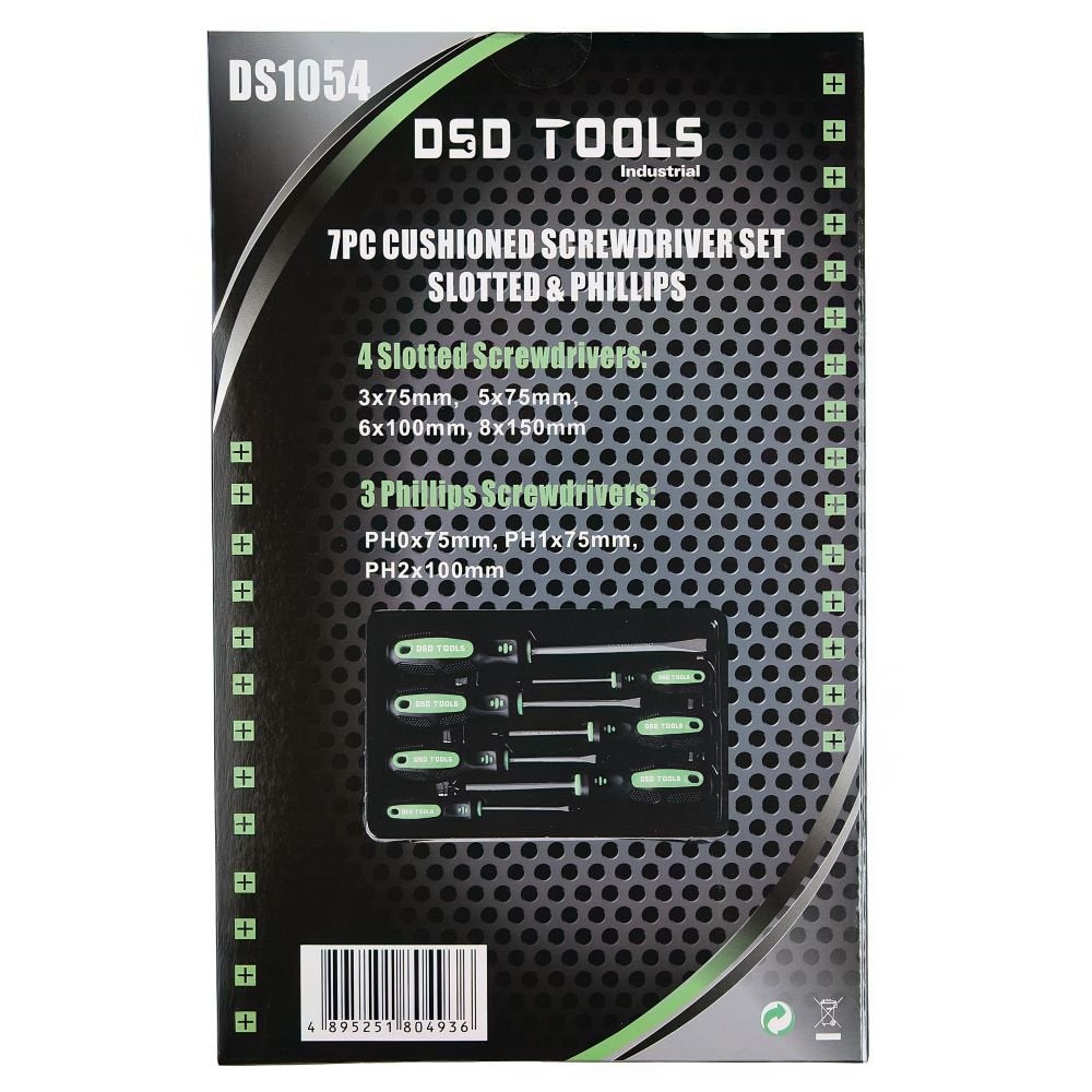 DSD TOOLS 7PC CUSHIONED SCREWDRIVER SET SLOTTED AND PHILLIPS DS1054 image 2