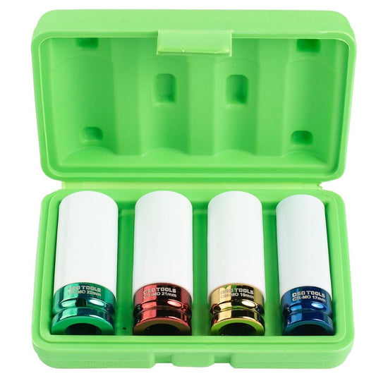 DSD TOOLS 4PC 1/2" DR DEEP IMPACT SOCKETS FOR ALLOY WHEELS DS1128 image 0