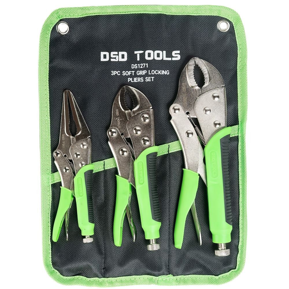 DSD TOOLS 3PC SOFT GRIP LOCKING PLIERS SET DS1271 image 0