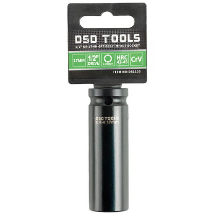 DSD TOOLS 1/2 DR 17MM 6PT DEEP IMPACT SOCKET DS1133 image 0