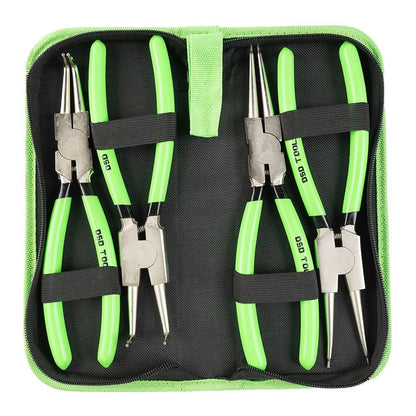 DSD TOOLS 4PC 9" NI-FE FINISH CIRCLIP PLIERS SET IN ZIP CASE DS1250 image 0