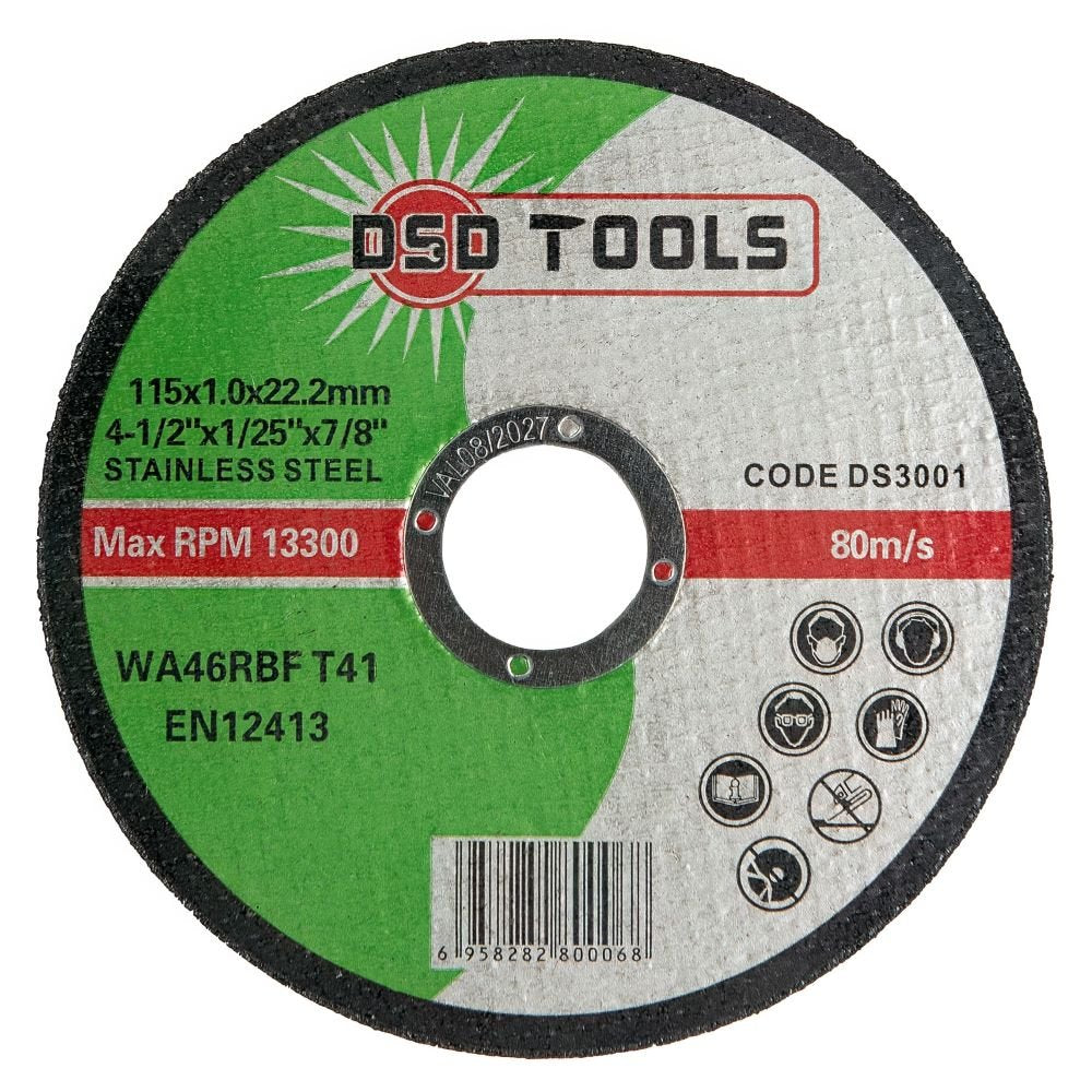 DSD TOOLS CUTTING DISC FOR S/STEEL 115 X 1.0 X 22.2MM - 40 X PACKS OF 10 DS3001 image 0