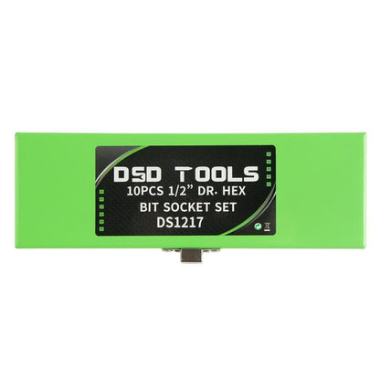 DSD TOOLS 10PCS 1/2” DR. HEX BIT SOCKET SET DS1217 image 3