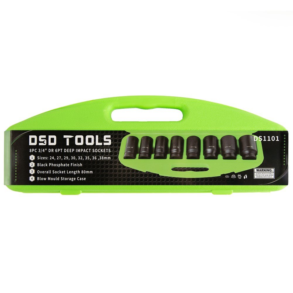 DSD TOOLS 8PC 3/4"DR 6PT DEEP IMPACT SOCKETS DS1101 image 3