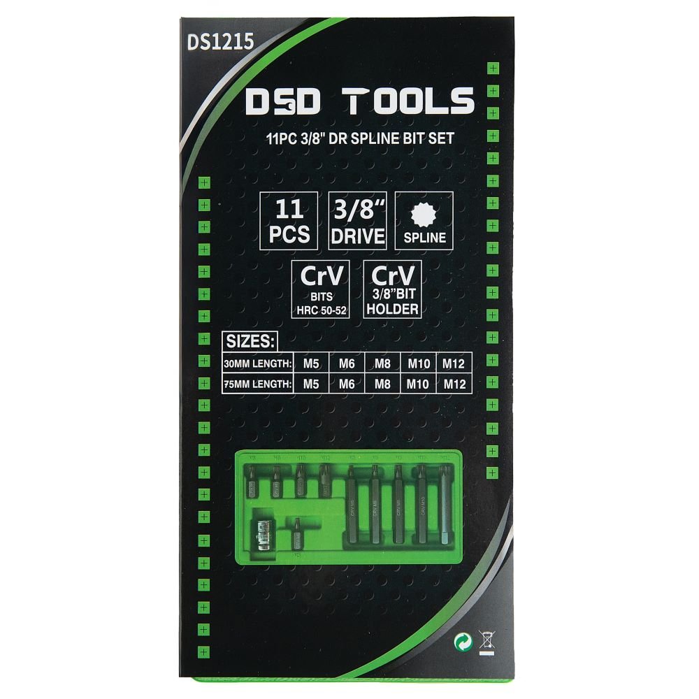 DSD TOOLS 11PC 3/8" DR SPLINE BIT SET DS1215 image 5