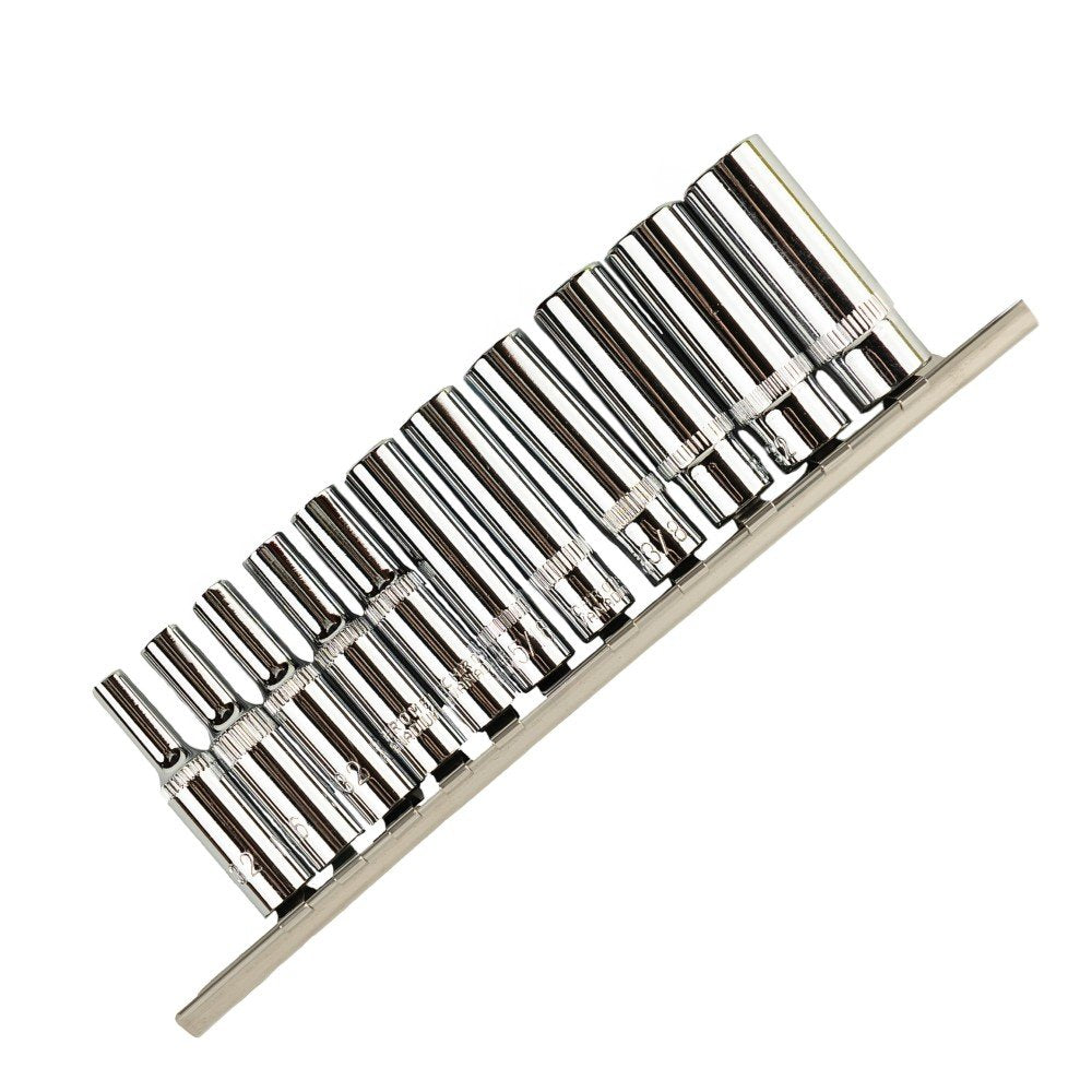 DSD TOOLS 11PC 1/4" DR 6PT DEEP SAE SOCKETS ON RAIL DS1299 image 0