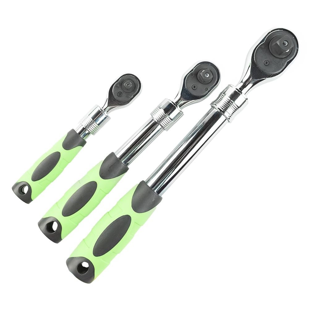 DSD TOOLS 3PC EXTENDABLE RATCHET SET 1/4", 3/8" &amp; 1/2" DRIVES DS1085 image 2