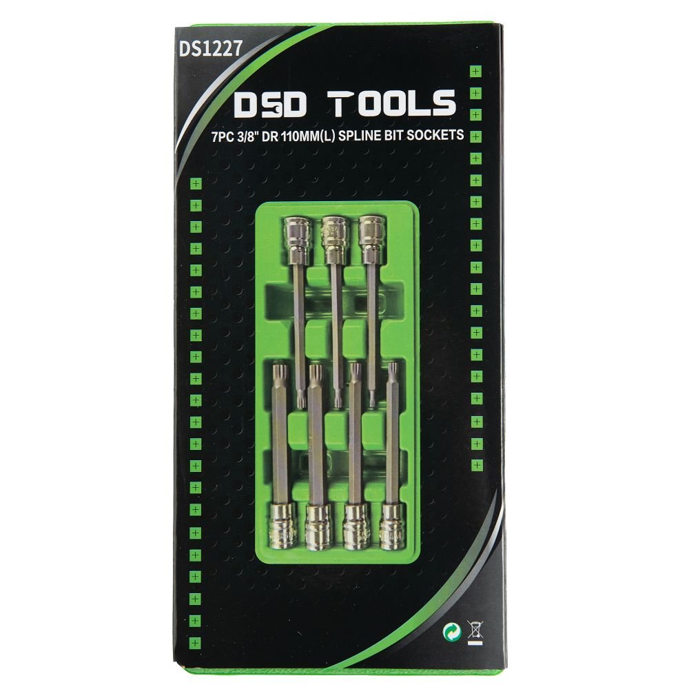DSD TOOLS 7PC 3/8" DR 110MM(L) SPLINE BIT SOCKETS DS1227 image 4