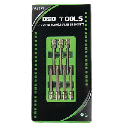 DSD TOOLS 7PC 3/8" DR 110MM(L) SPLINE BIT SOCKETS DS1227 image 4