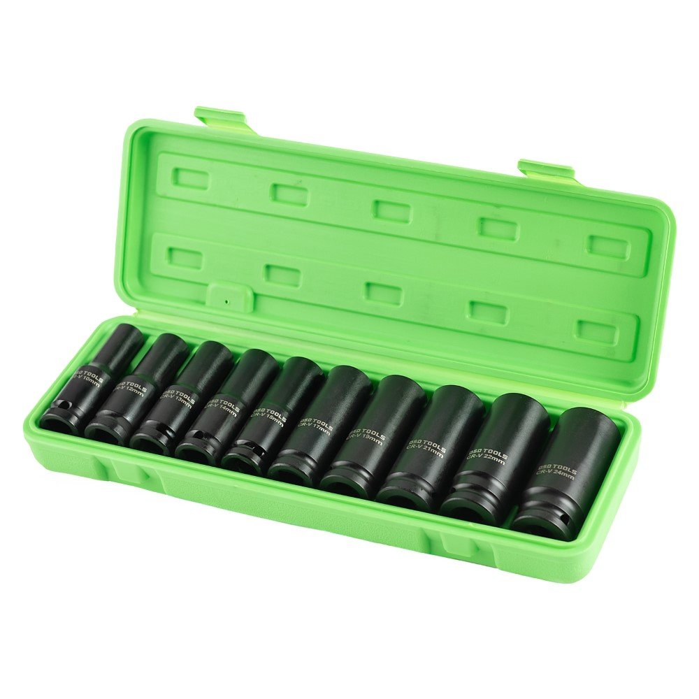 DSD TOOLS 10PC 1/2 DR DEEP IMPACT SOCKETS METRIC DS1171 image 0