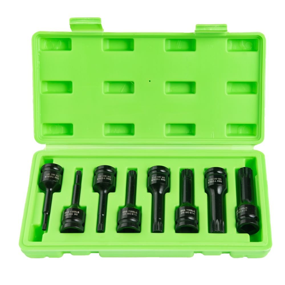 DSD TOOLS 8PC 1/2" DR IMPACT SPLINE BIT SOCKETS DS1180 image 0