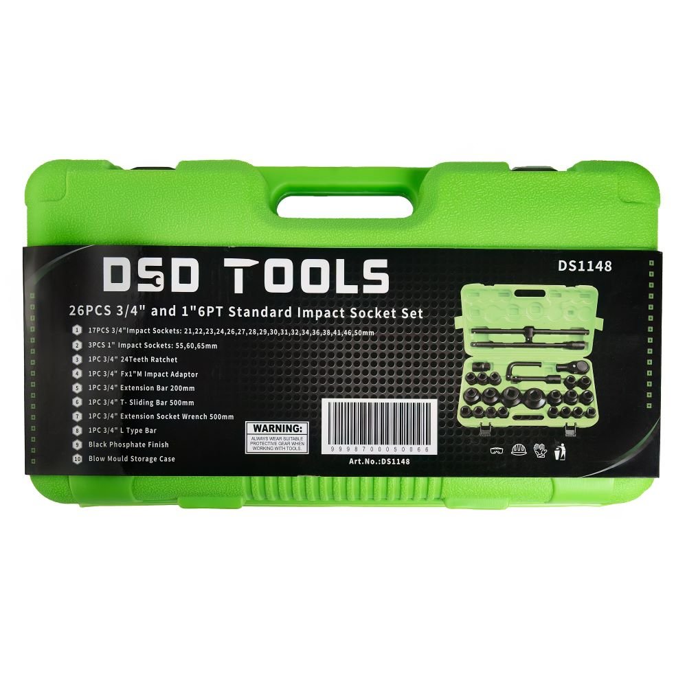 DSD TOOLS 26PC 3/4" AND 1" 6PT STANDARD IMPACT SOCKET SET DS1148 image 6